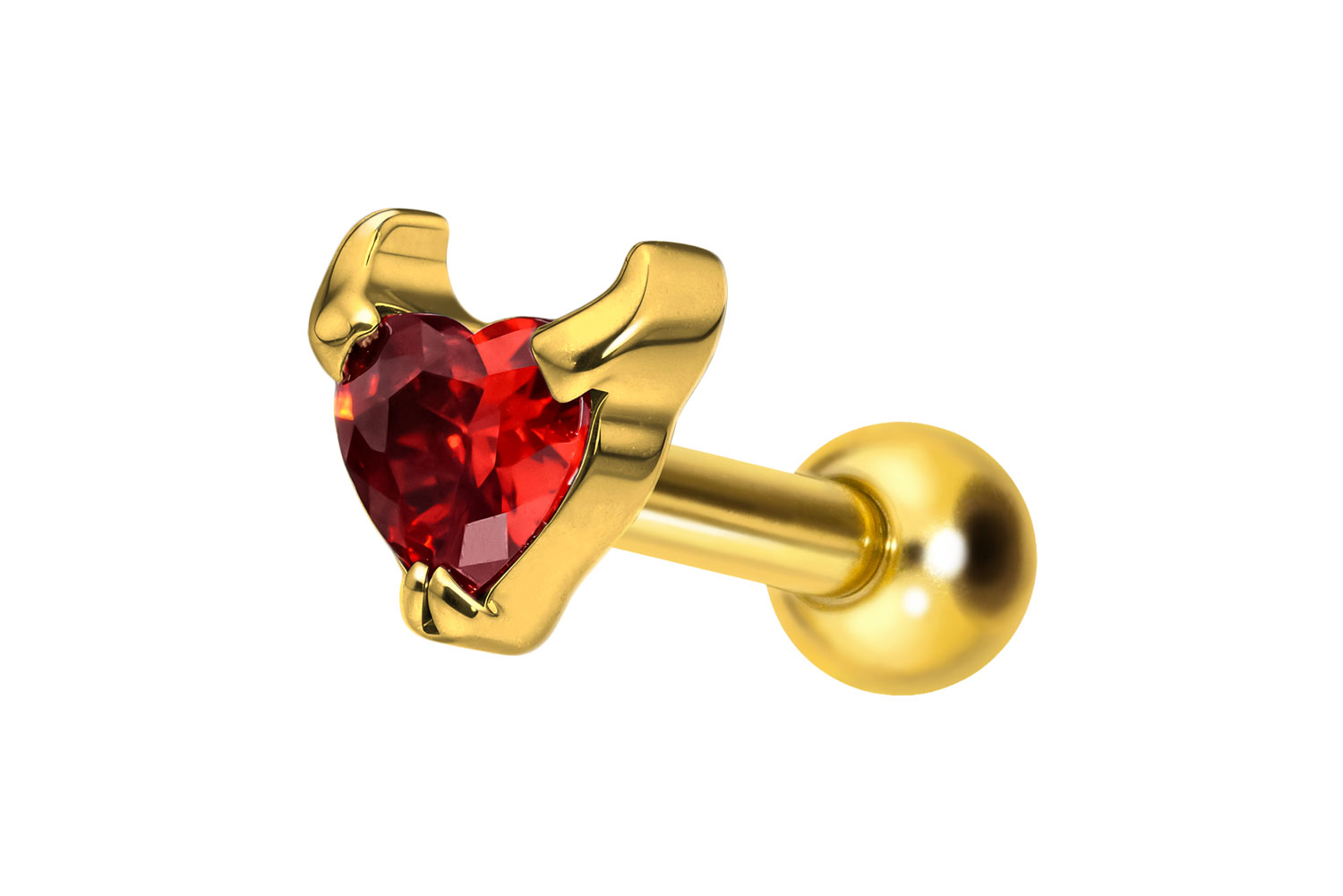 Titan Ohrpiercing mit Innengewinde TEUFELSHERZ